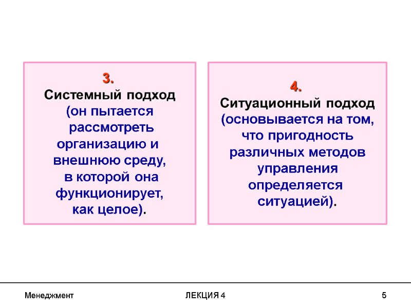 Менеджмент ЛЕКЦИЯ 4 5 3. Системный подход (он пытается рассмотреть организацию и Менеджмент ЛЕКЦИЯ 4 5 3. Системный подход (он пытается рассмотреть организацию и
